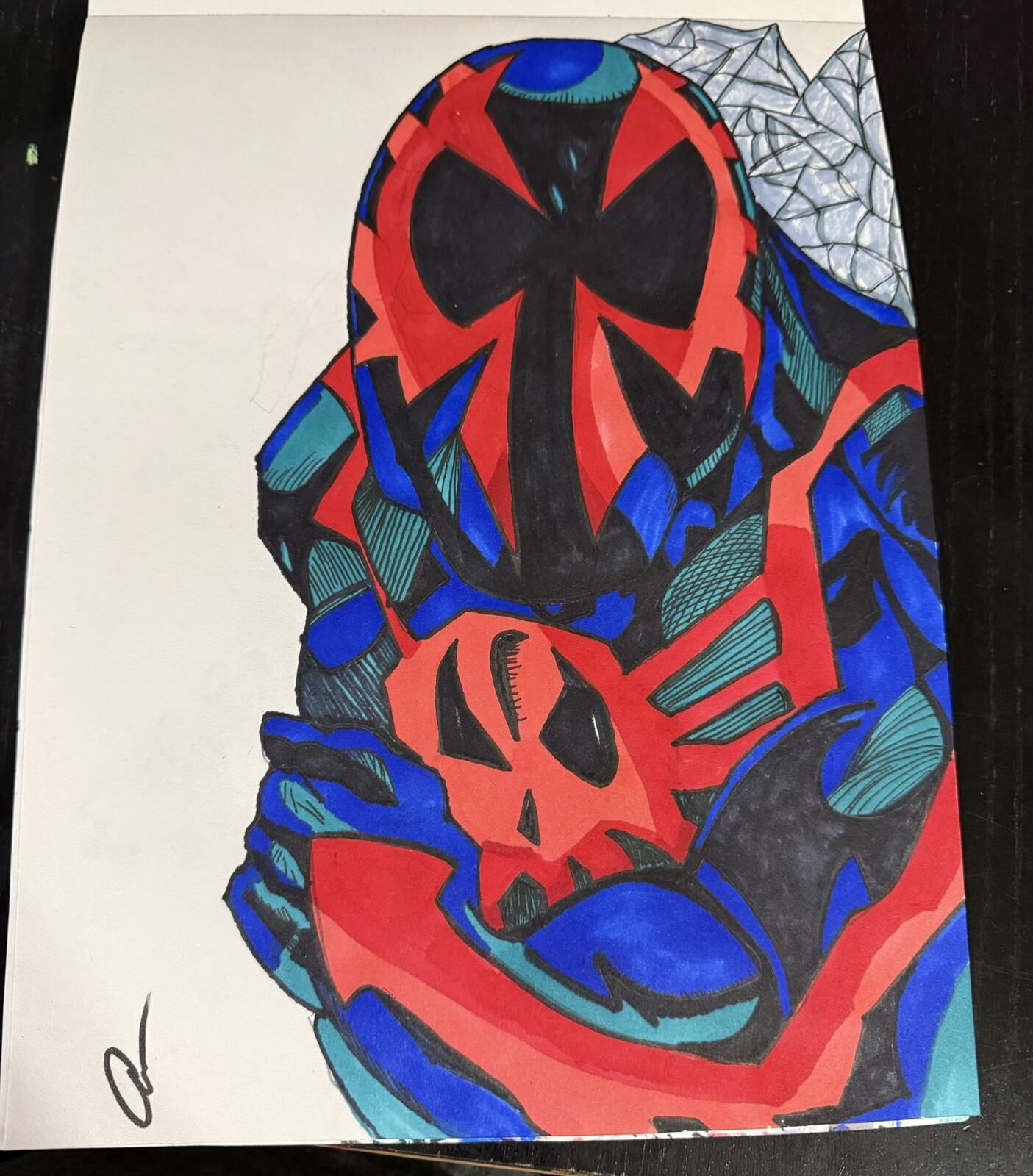 Red & Blue Armored Vigilante by Andrew Tuttle