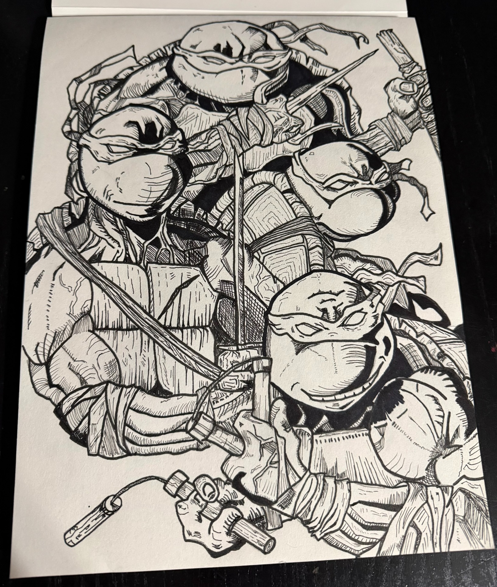Turtle Team Ink Study by Andrew Tuttle
